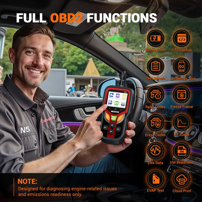OBD2 Scanner, Car Code Reader with Battery Tester, Diagnostic Tool for Check Engine Light, OBDII Scanner for All Vehicles since 1996