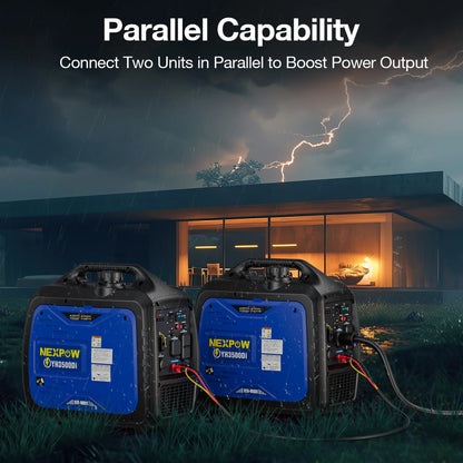 3500W Portable Inverter Generator, Dual Fuel Super Quiet Generator, Eco-Mode Feature, Parallel Capability, EPA Compliant, Lightweight for Backup Home & Camping